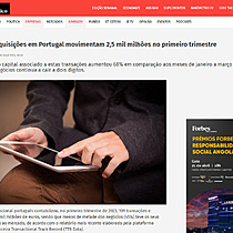 Fuses e aquisies em Portugal movimentam 2,5 mil milhes no primeiro trimestre